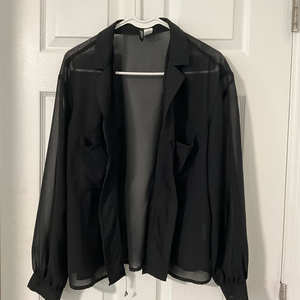 Chic Black Sheer Blouse
